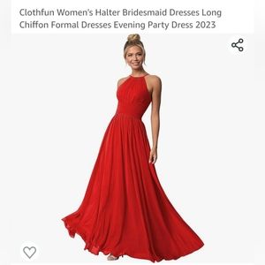 Red Halter long party dress size 2